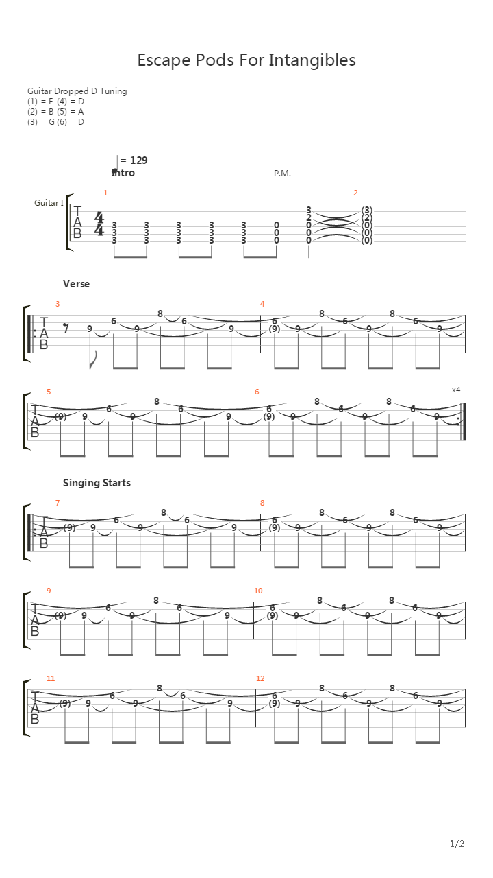 Escape Pod For Intangibles吉他谱