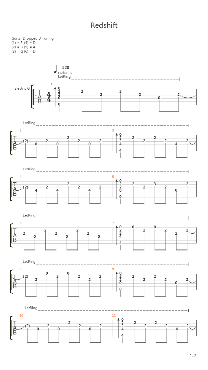 Redshift吉他谱