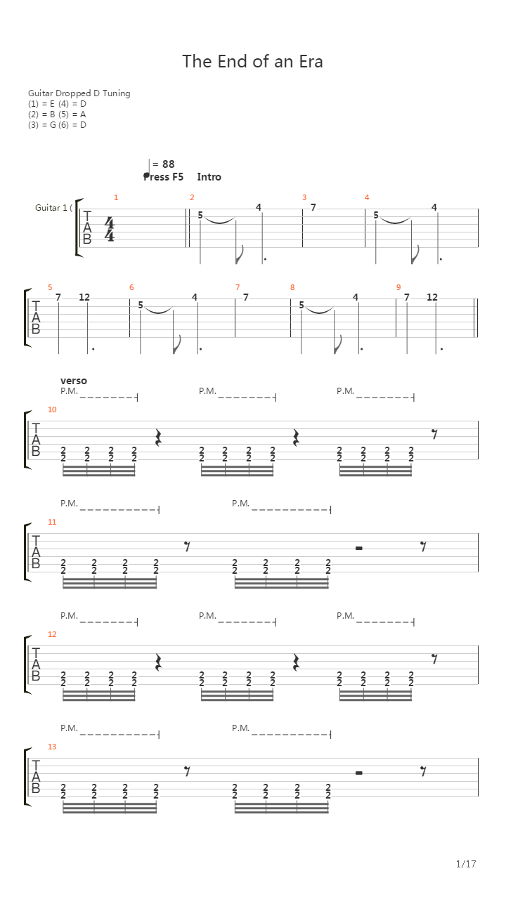 The End Of An Era吉他谱