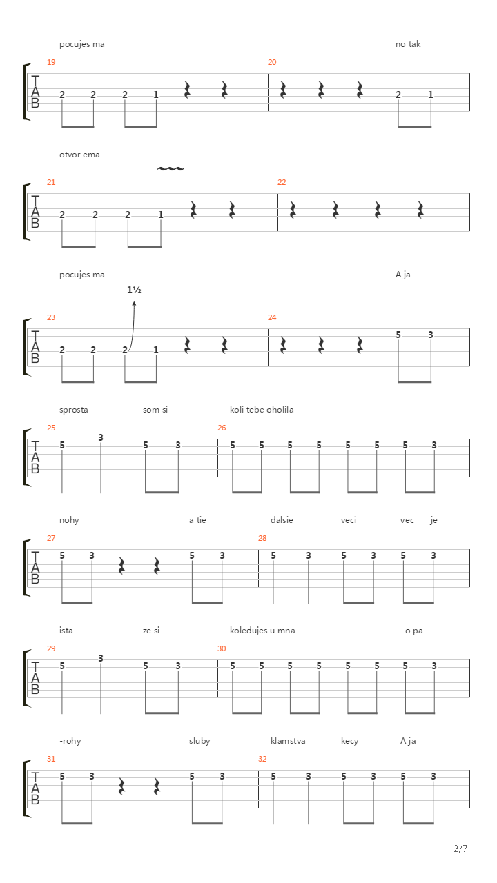 A Ja Sprosta吉他谱