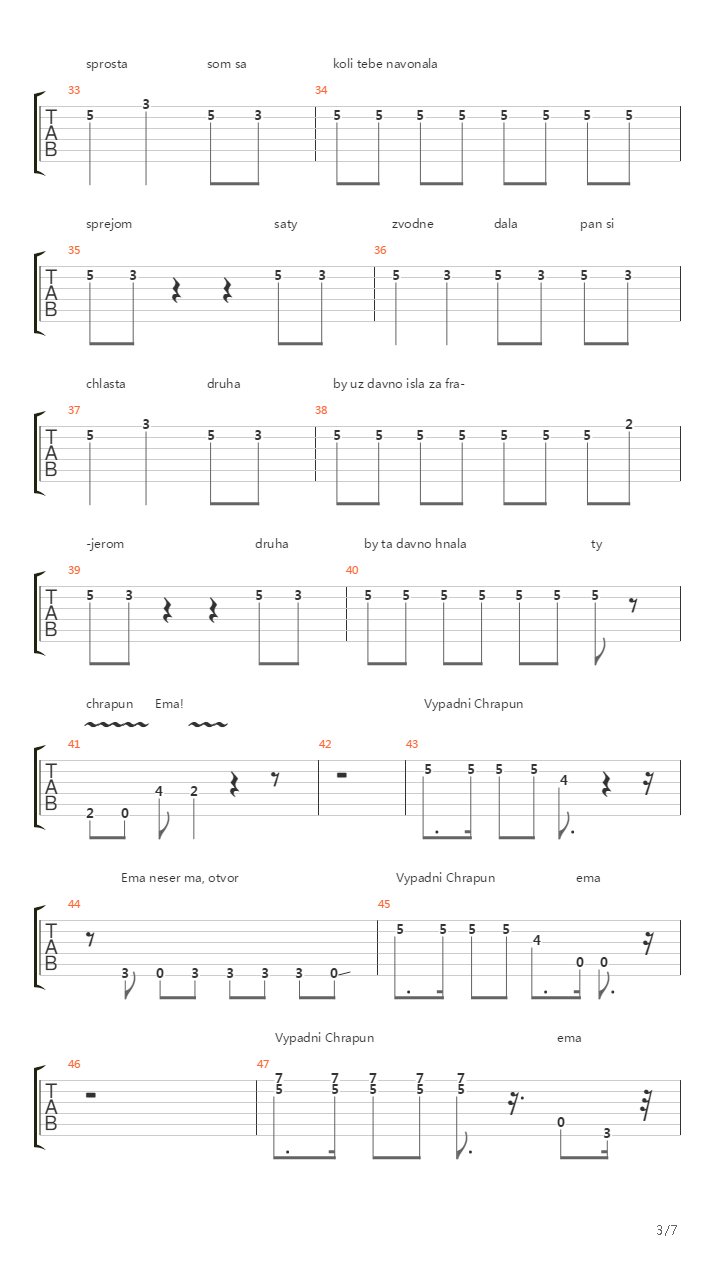 A Ja Sprosta吉他谱