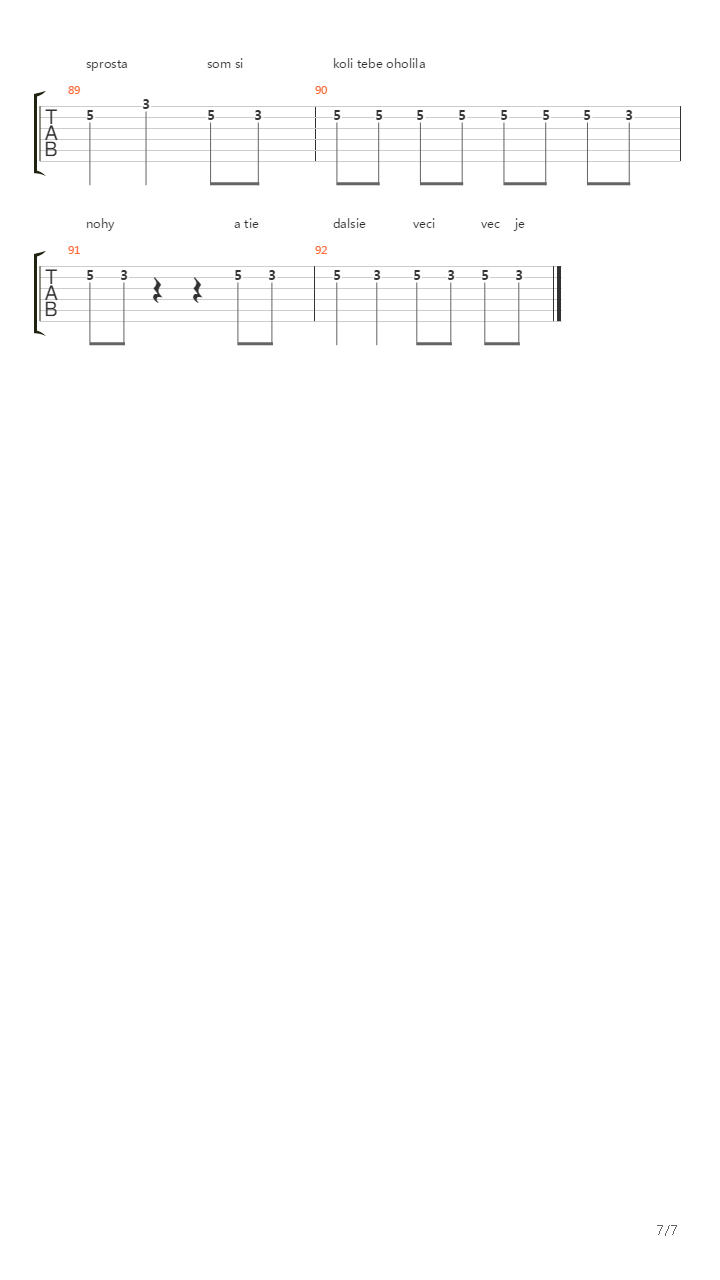 A Ja Sprosta吉他谱