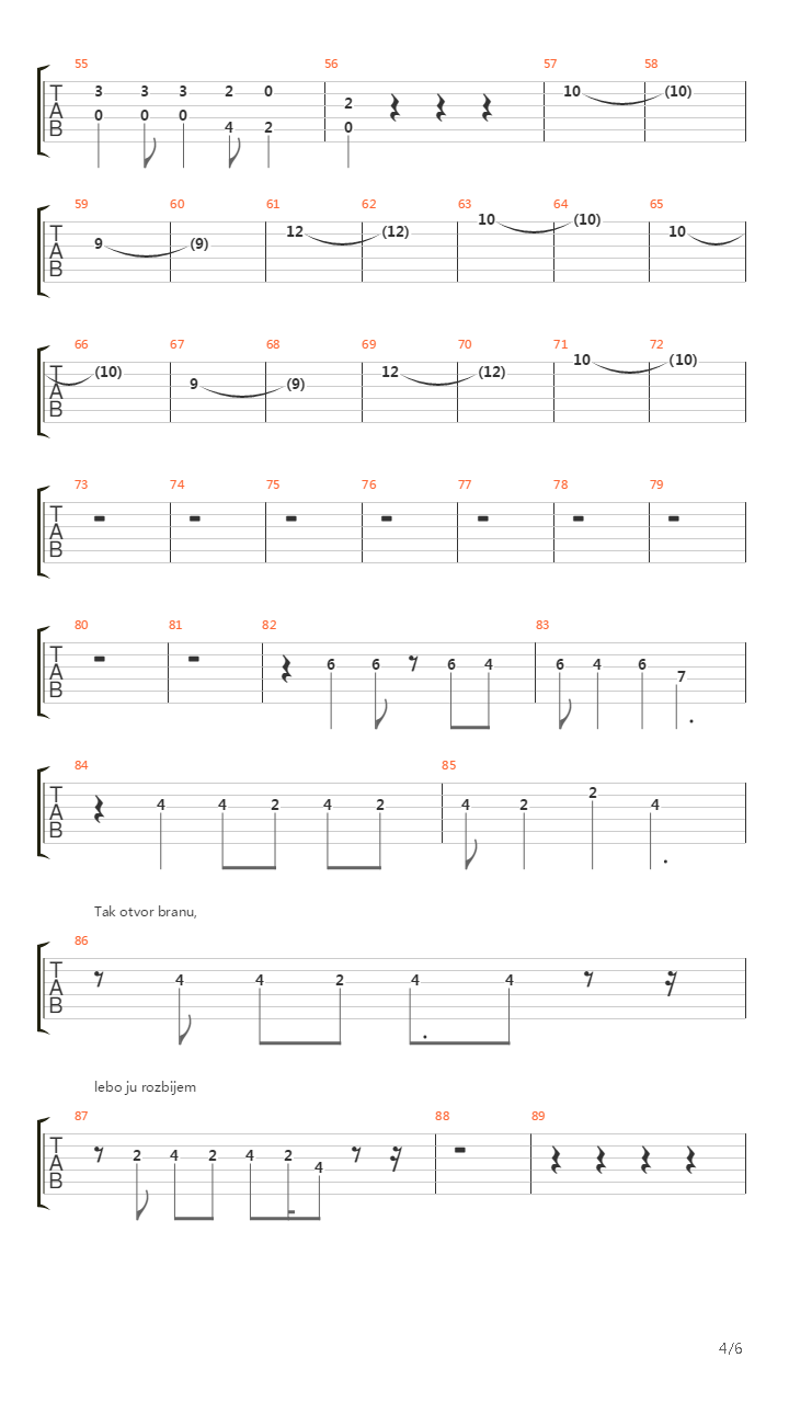 Lag Song吉他谱