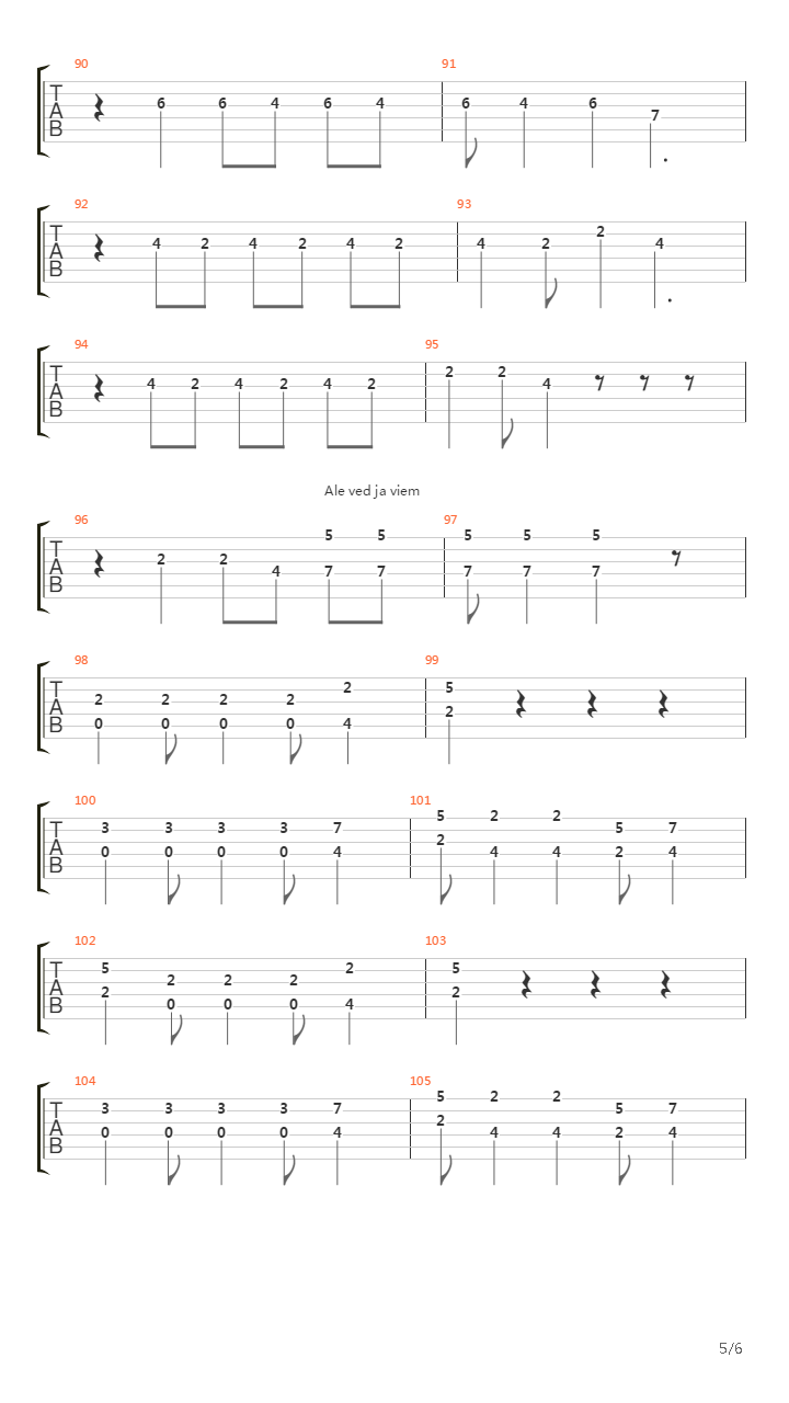 Lag Song吉他谱