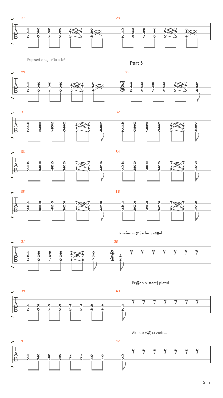 Pribeh O Starej Platni吉他谱