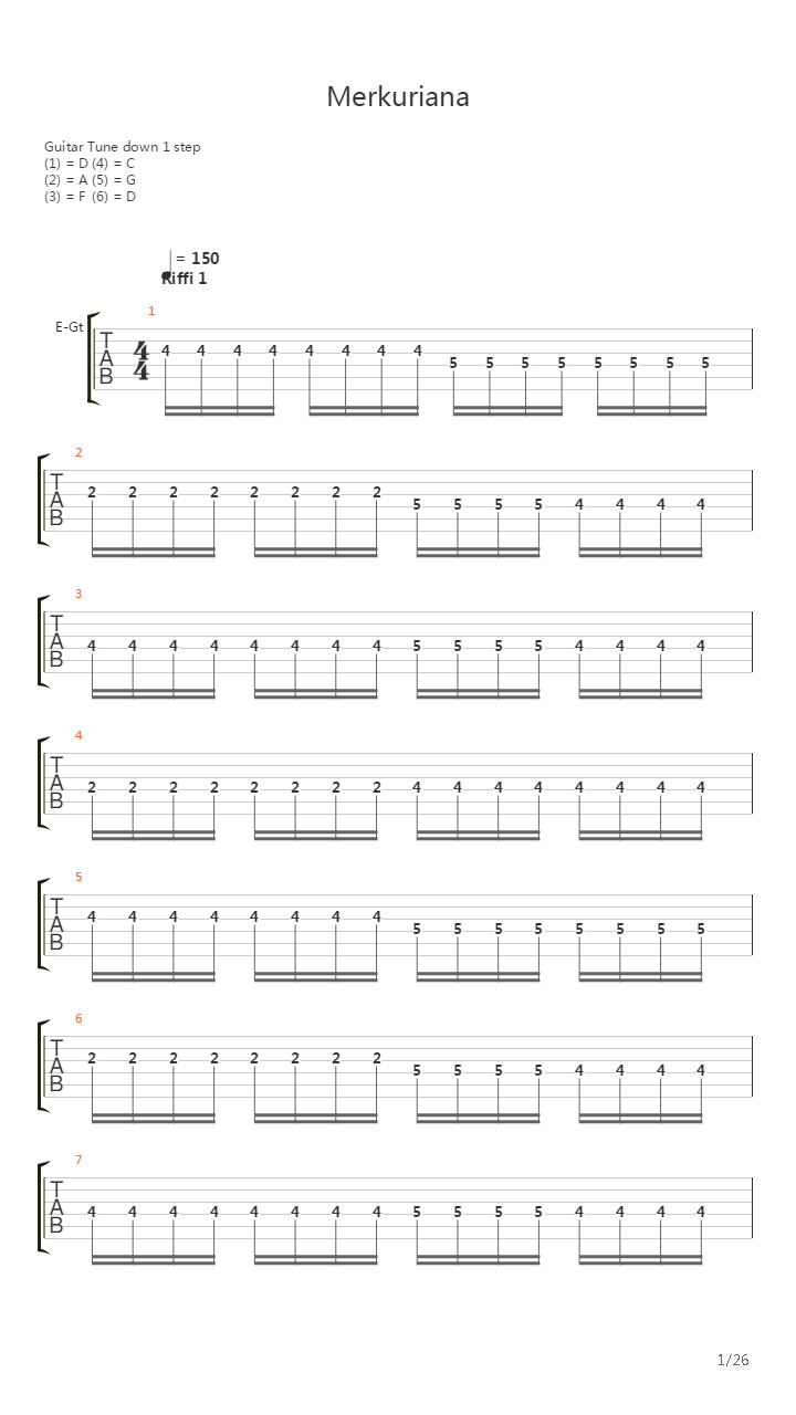 Merkuriana吉他谱