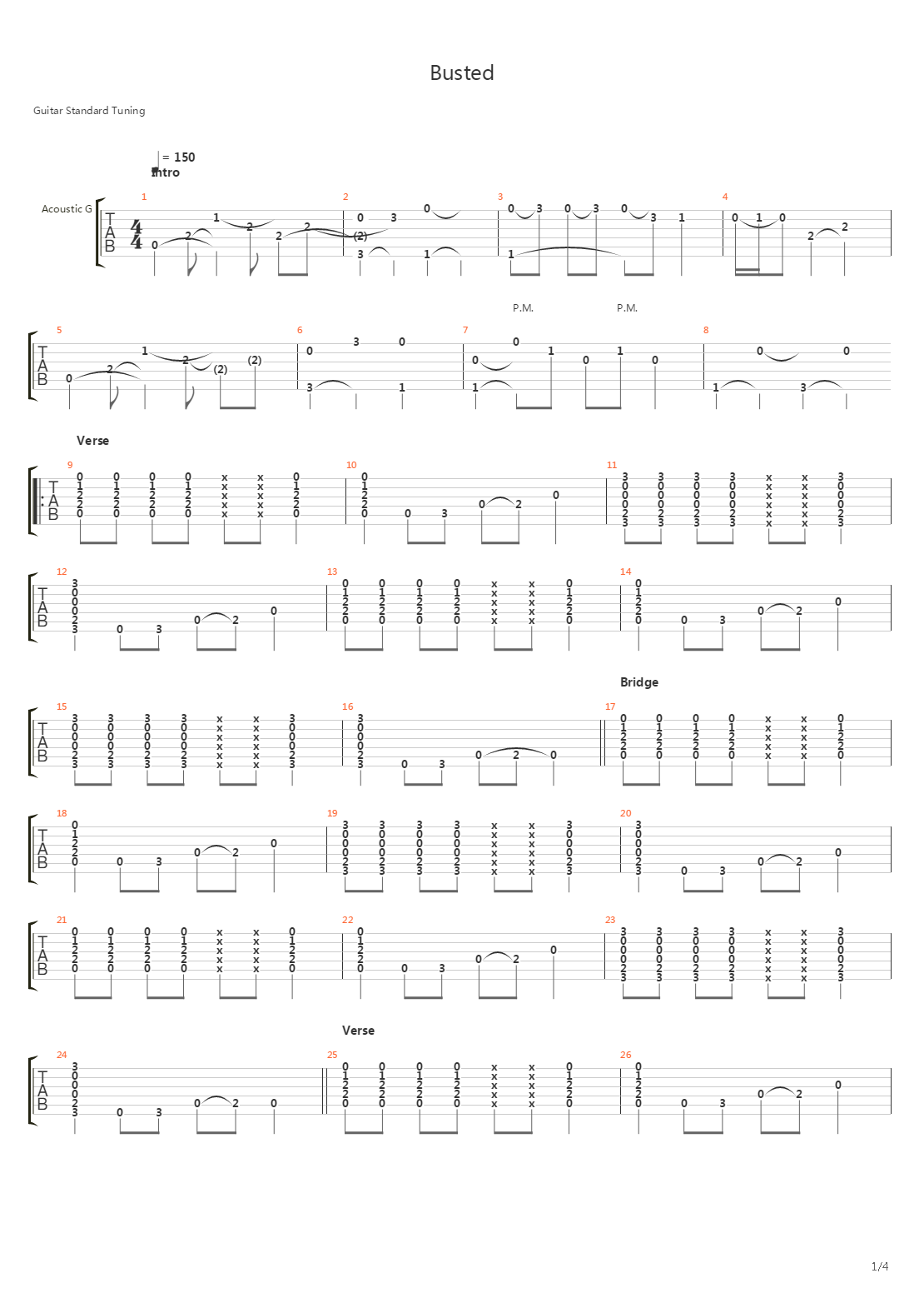 Busted吉他谱