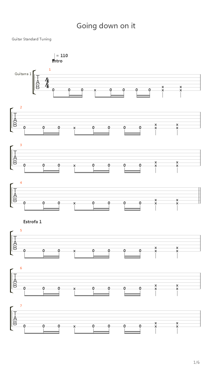 Going Down On It吉他谱