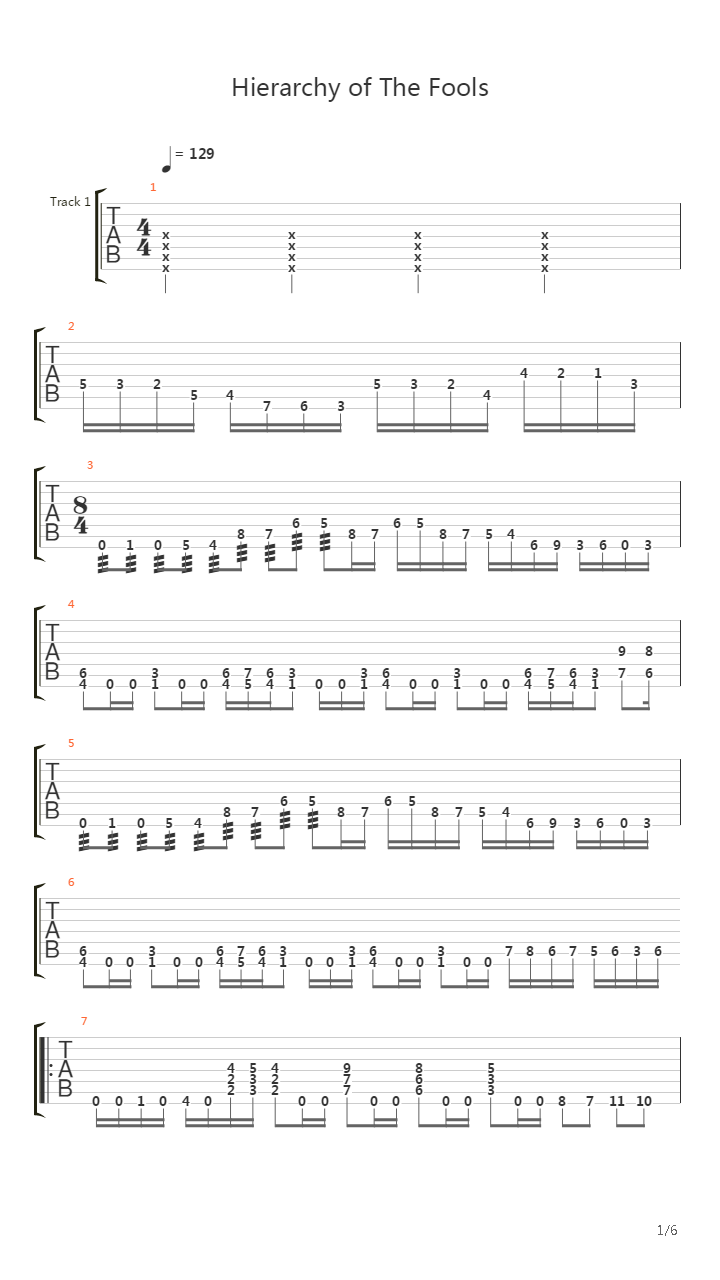 Hierarchy Of The Fools吉他谱