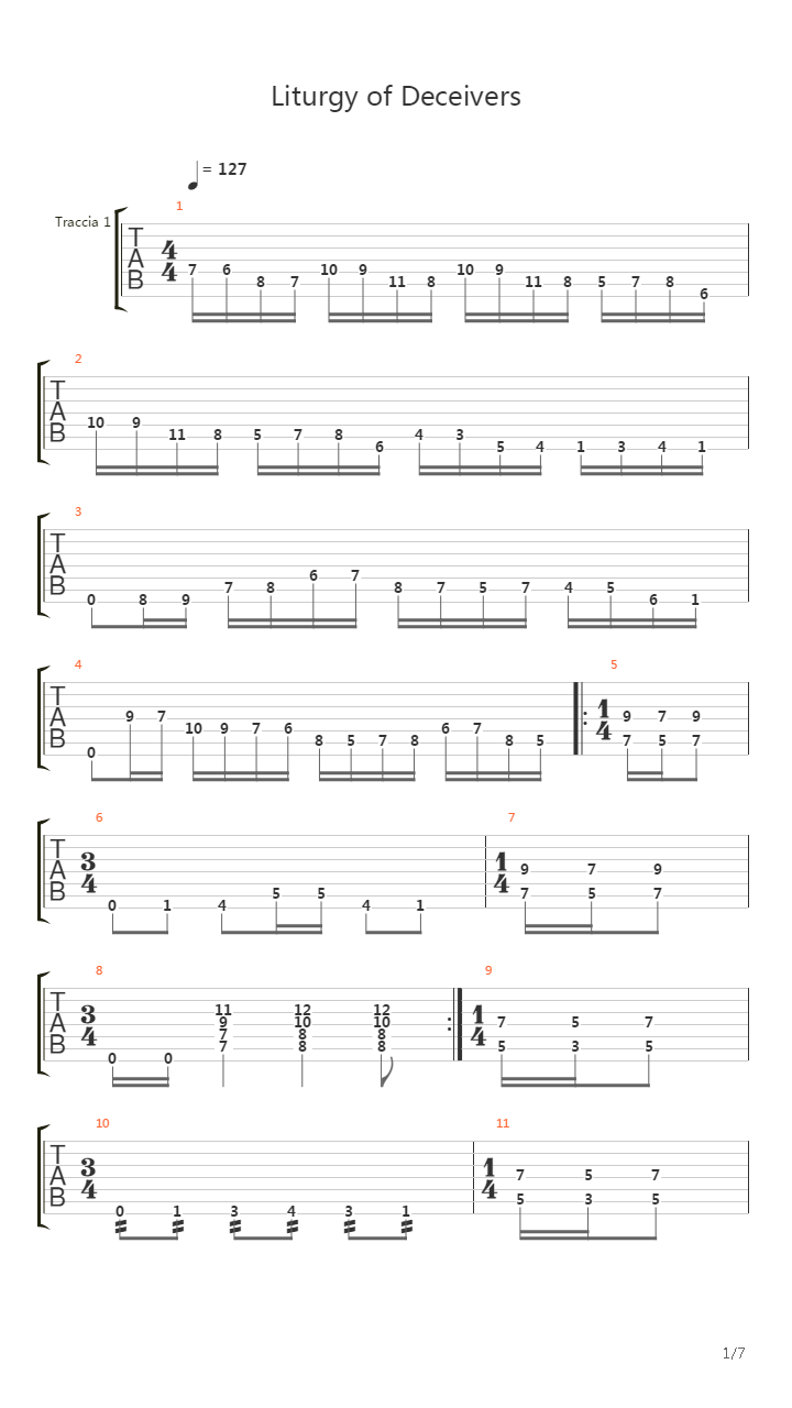 Liturgy Of Deceivers吉他谱