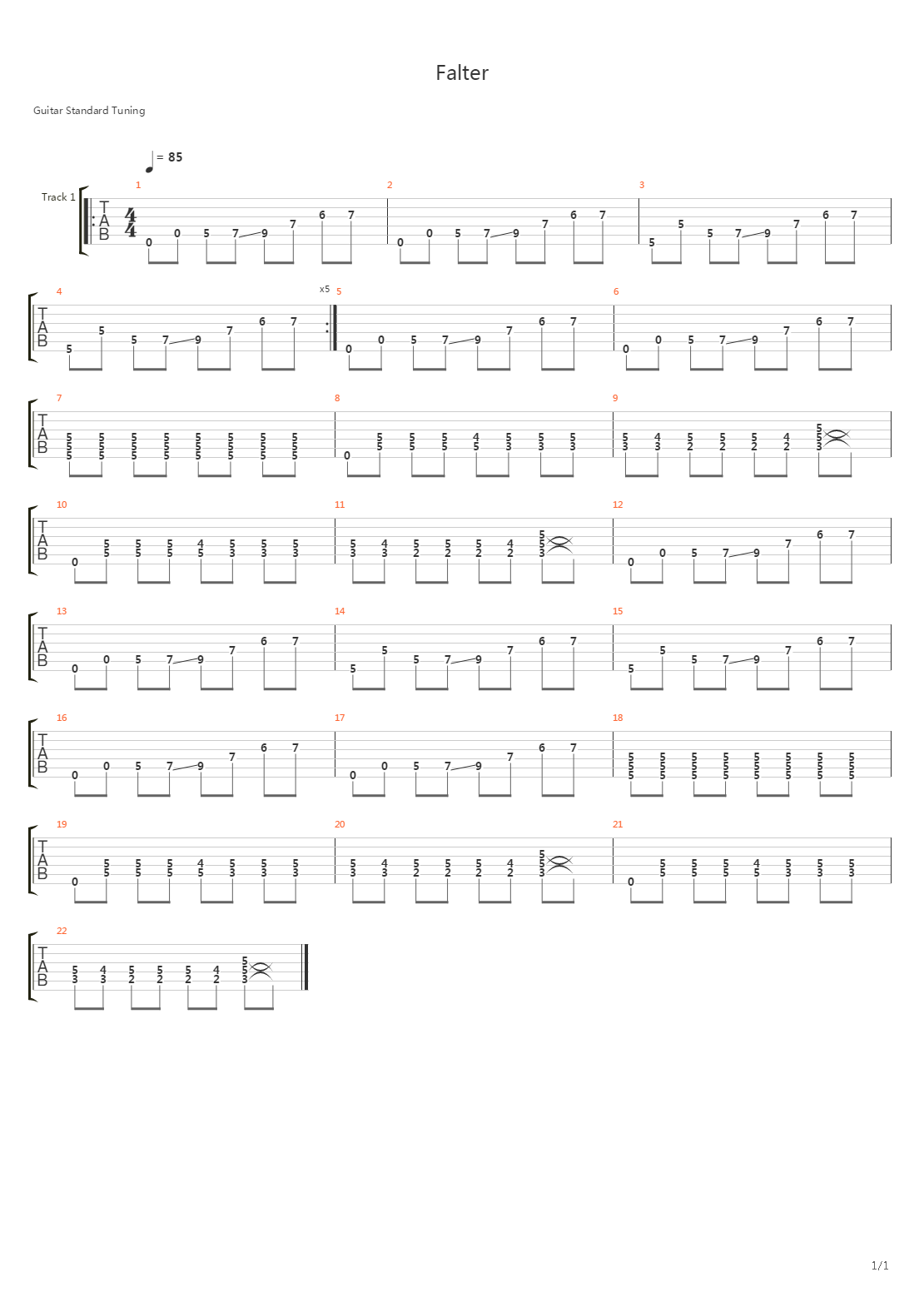 Falter吉他谱