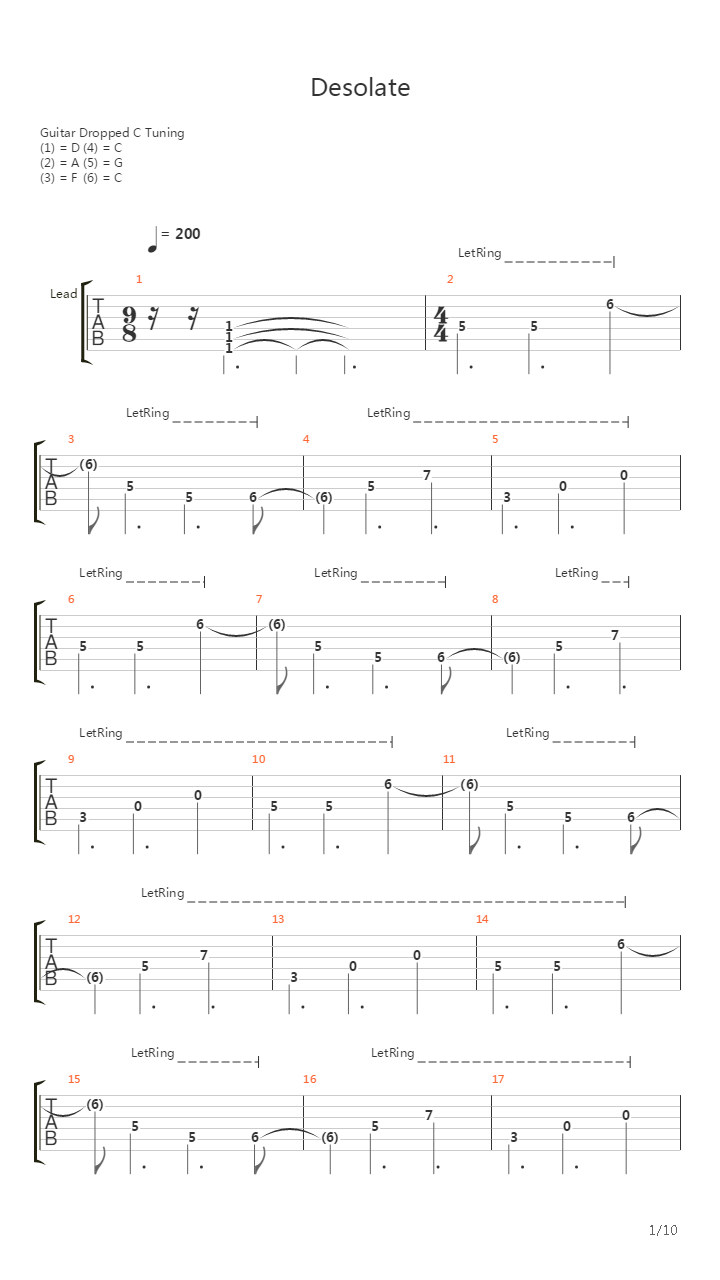 Desolate吉他谱