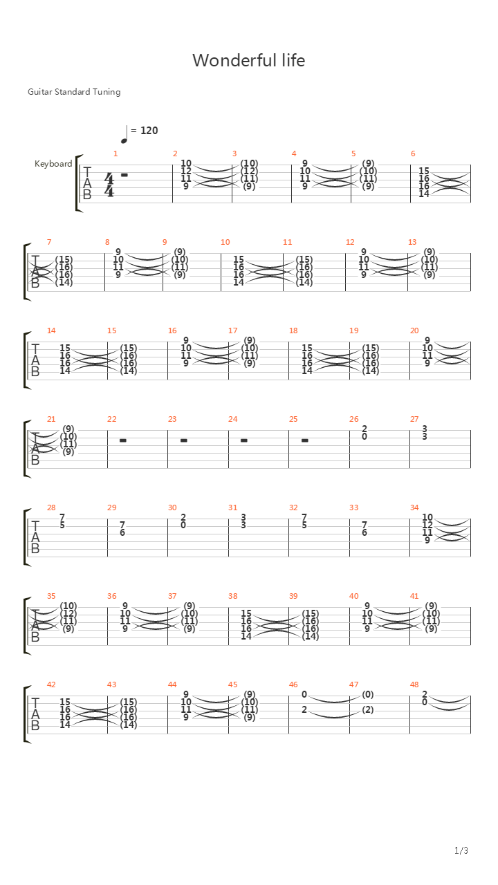 Wonderful Life吉他谱