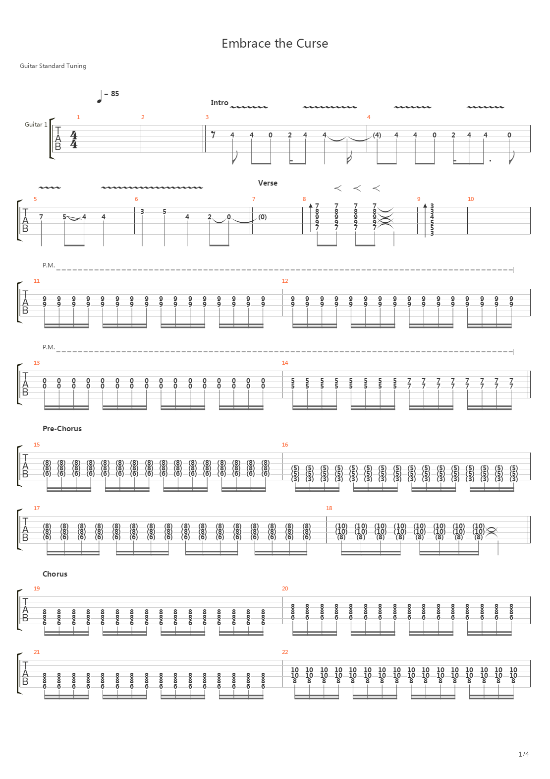 Embrace The Curse吉他谱
