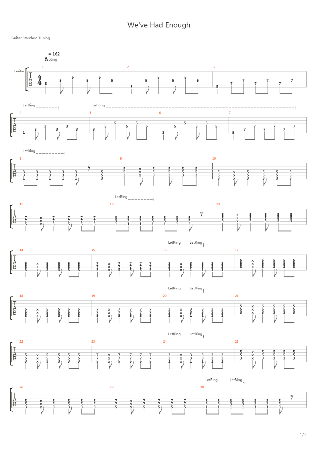 Weve Had Enough吉他谱