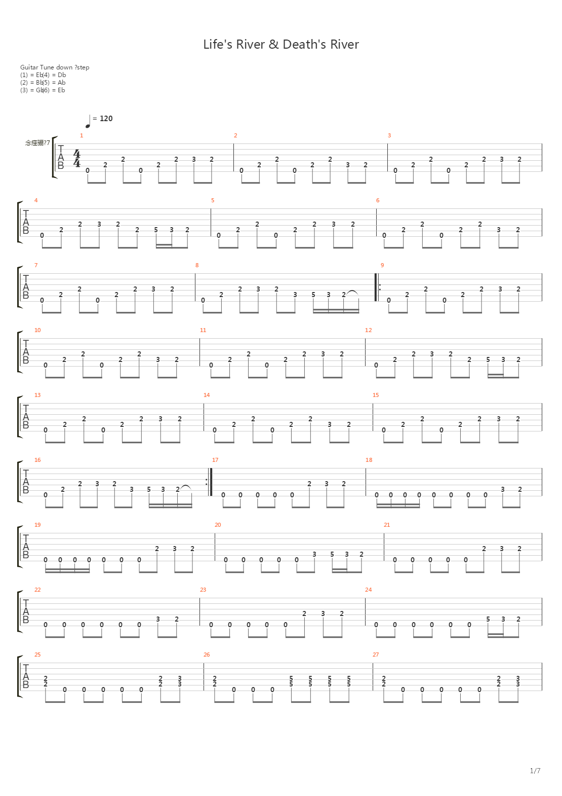Lifes River Deaths River吉他谱