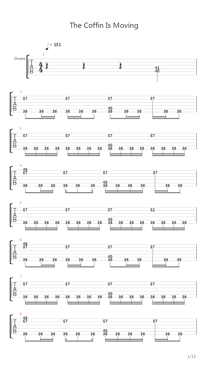 The Coffin Is Moving吉他谱