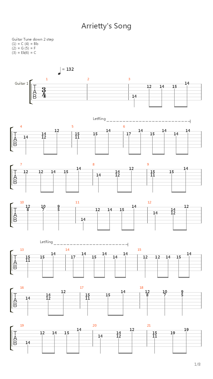 Arriettys Song吉他谱
