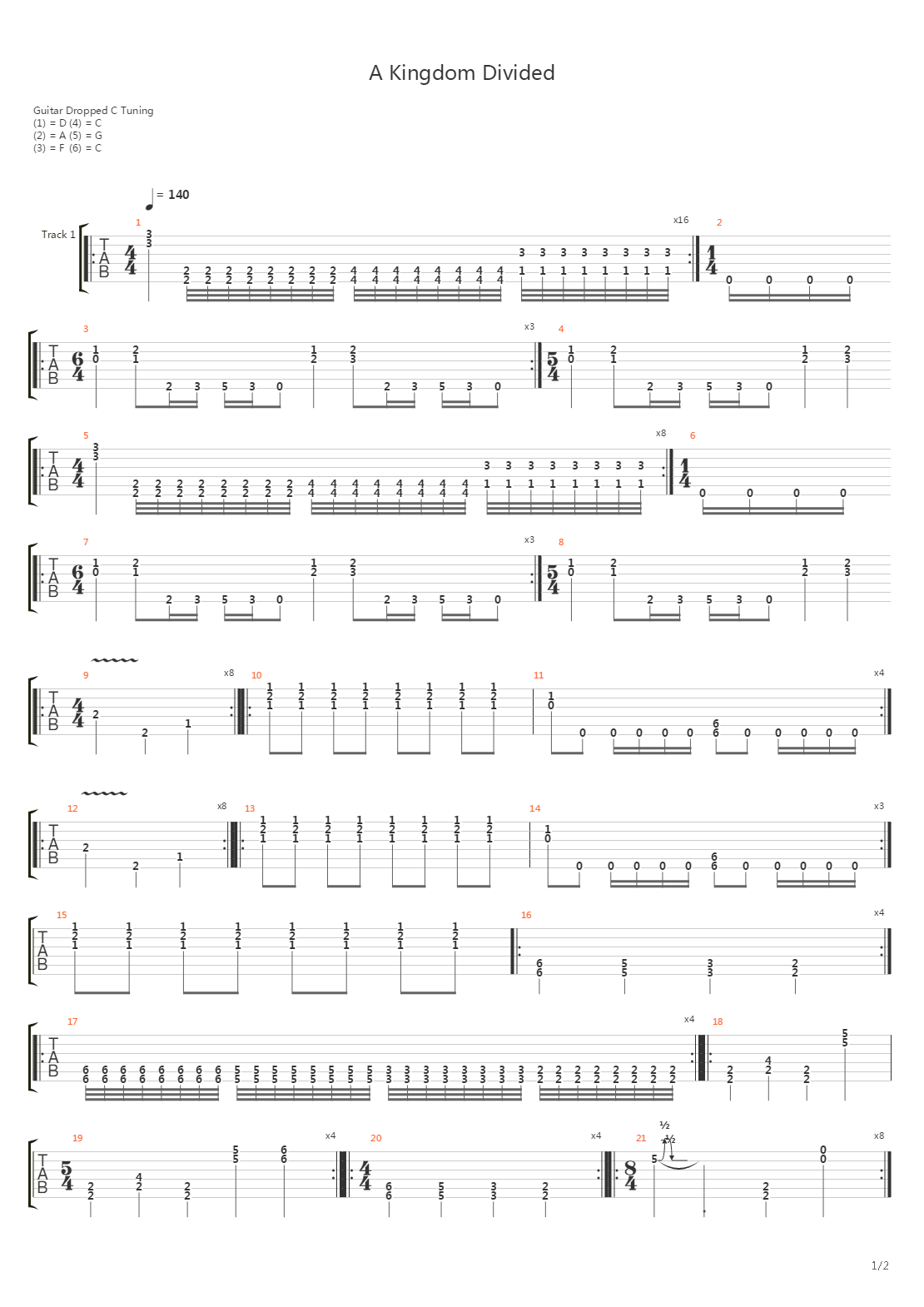 A Kingdom Divided吉他谱