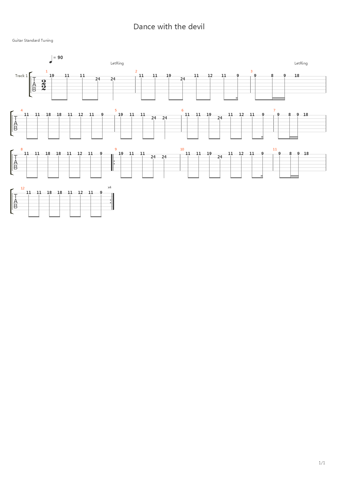 Dance With The Devil吉他谱