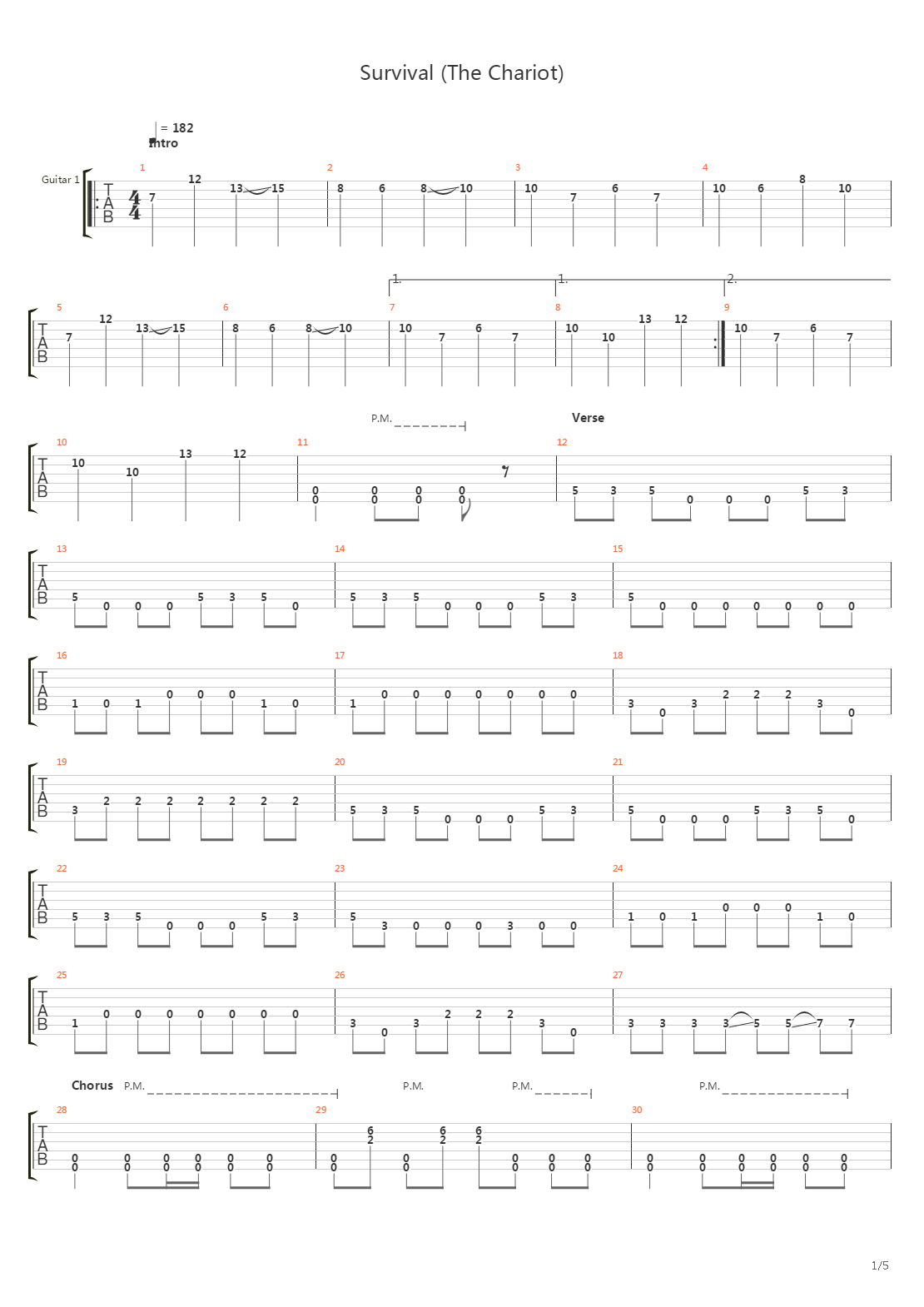 Survival The Chariot吉他谱