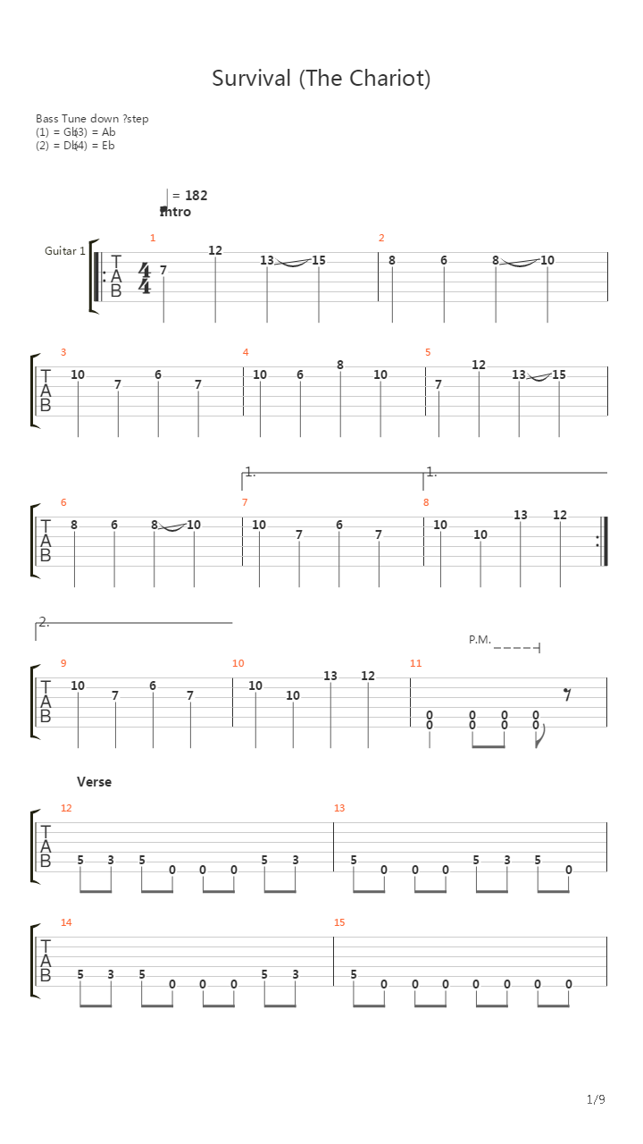 Survival The Chariot吉他谱