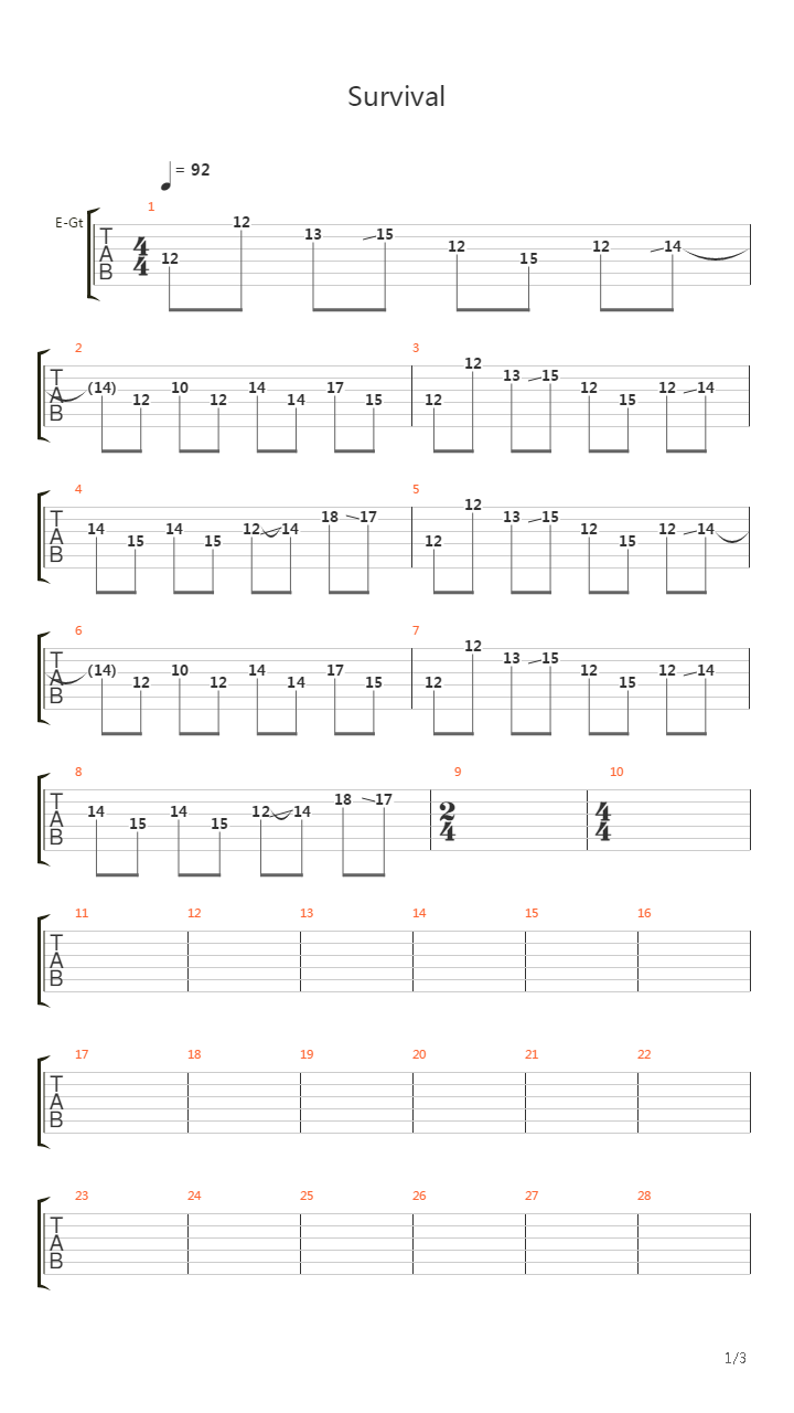 Survival The Chariot吉他谱