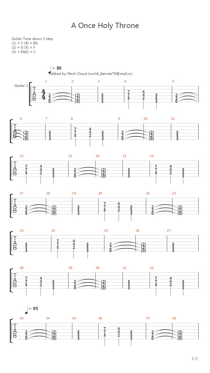 A Once Holy Throne吉他谱