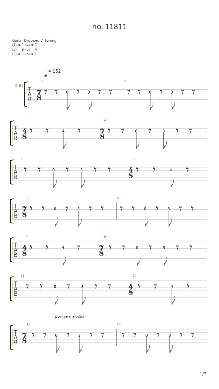No 11811吉他谱