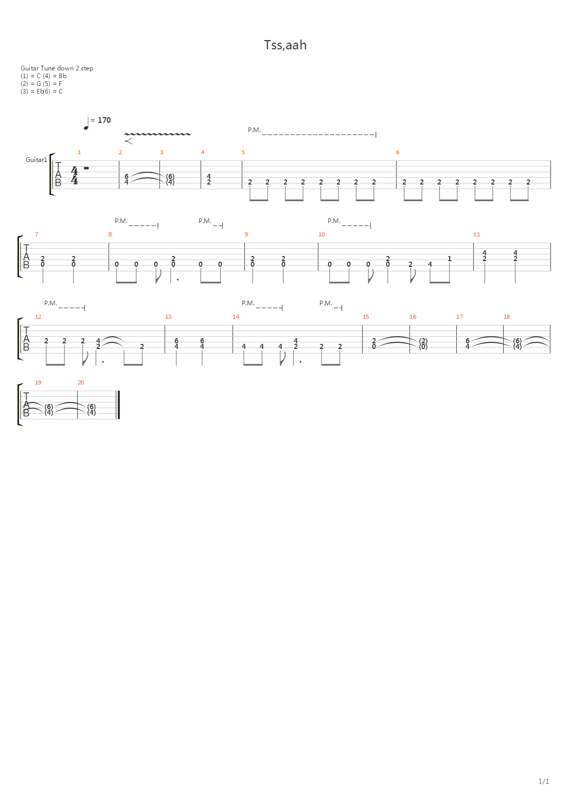 Tssaah吉他谱