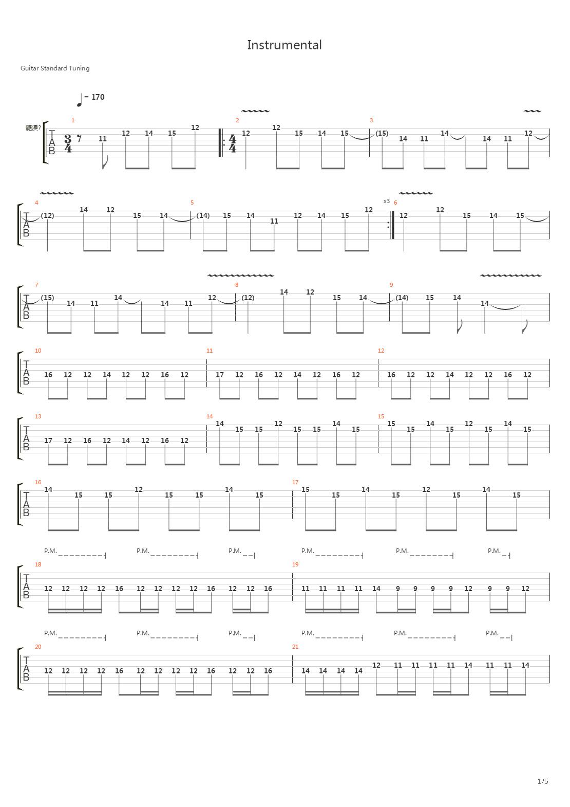 Instrumental吉他谱