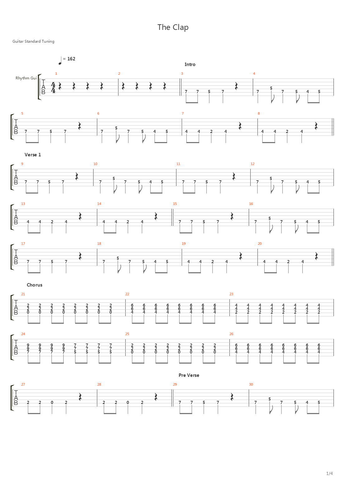 The Clap吉他谱