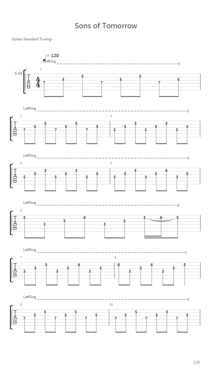 Sons Of Tomorrow To Noah James吉他谱
