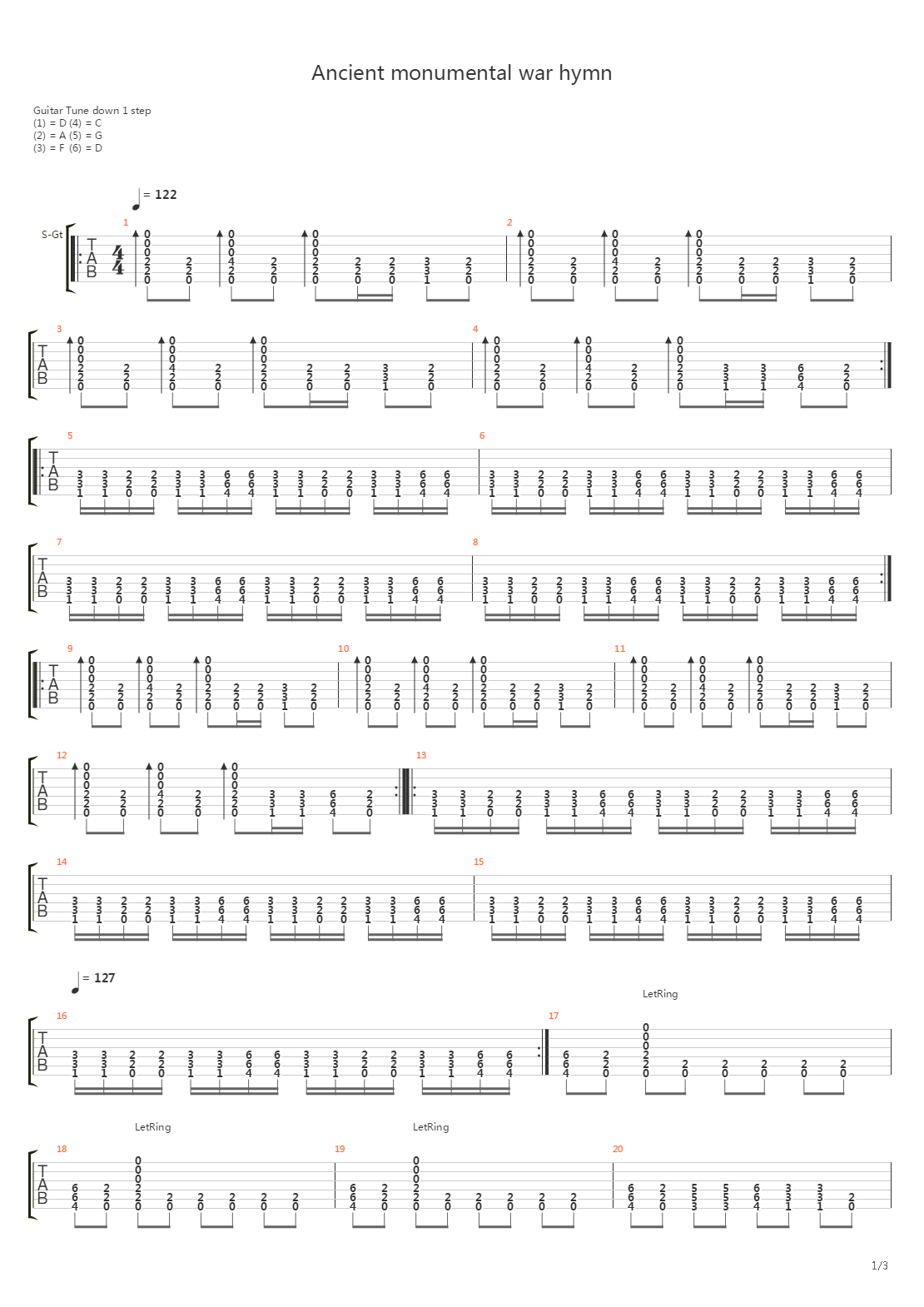 Ancient Monument War Hymn吉他谱