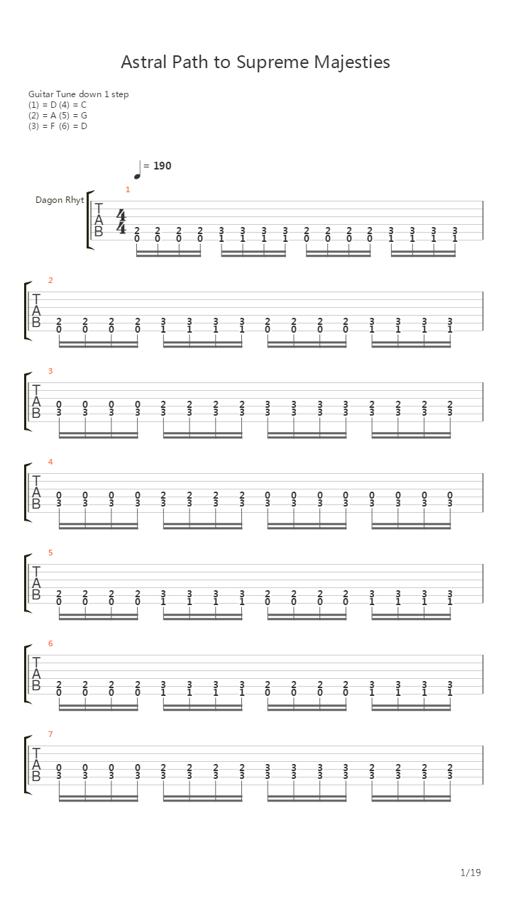 Astral Path To Supreme Majesties吉他谱