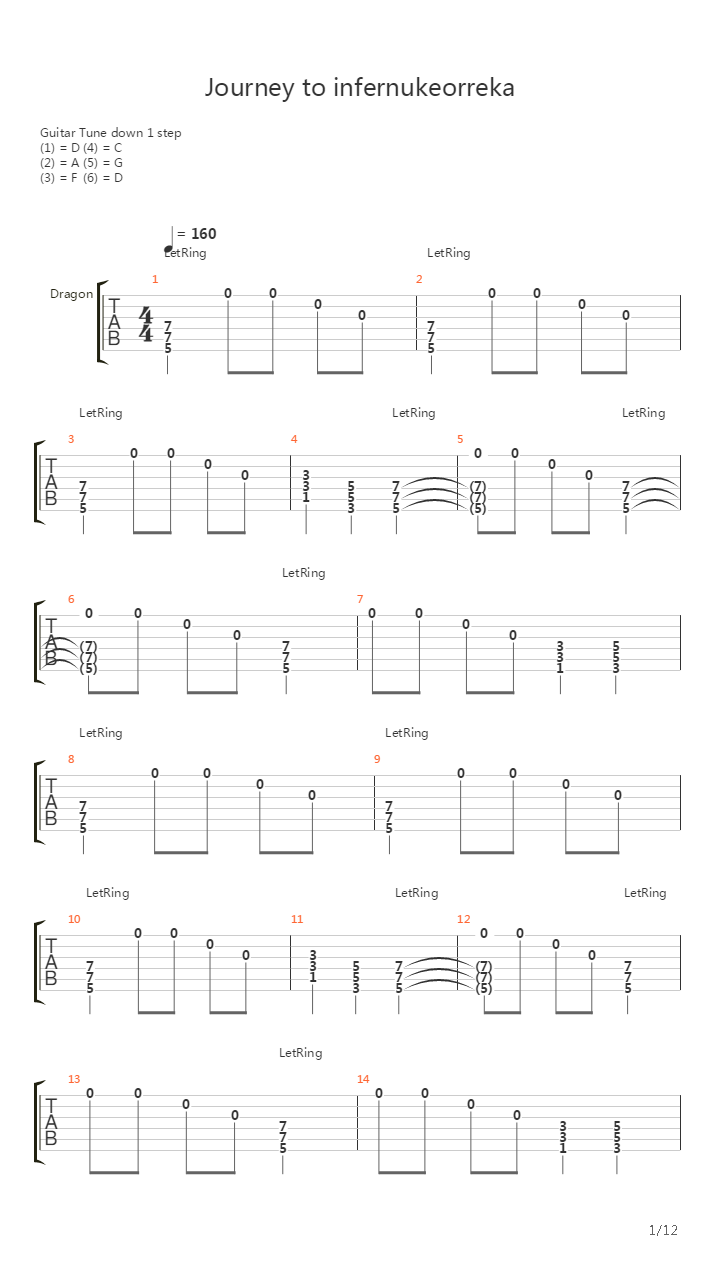 Journey To Infernukeorreka吉他谱