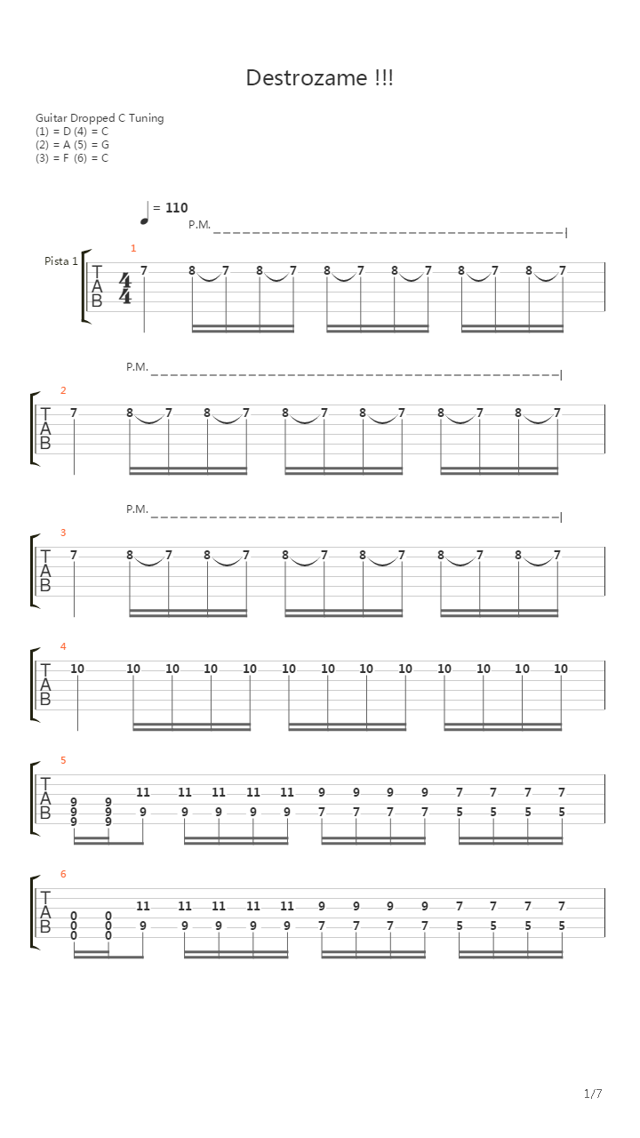 Destrozame吉他谱