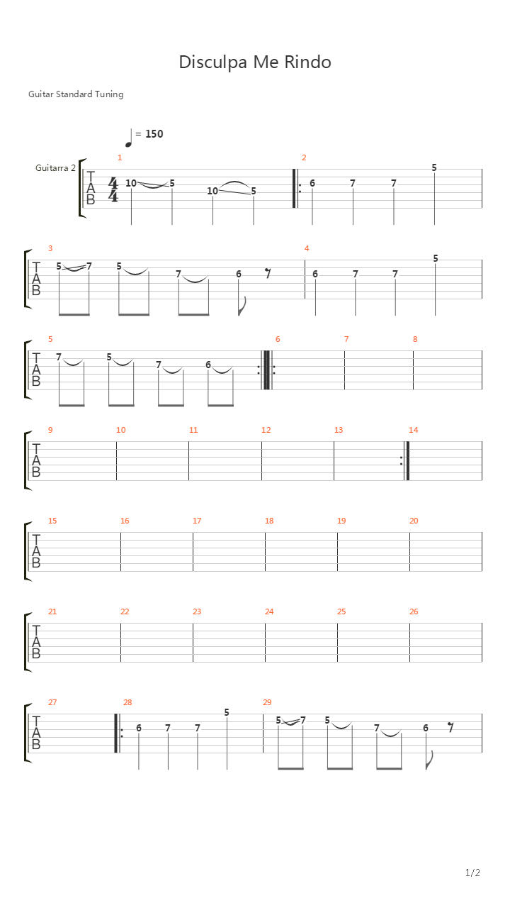 Disculpa Me Rindo吉他谱