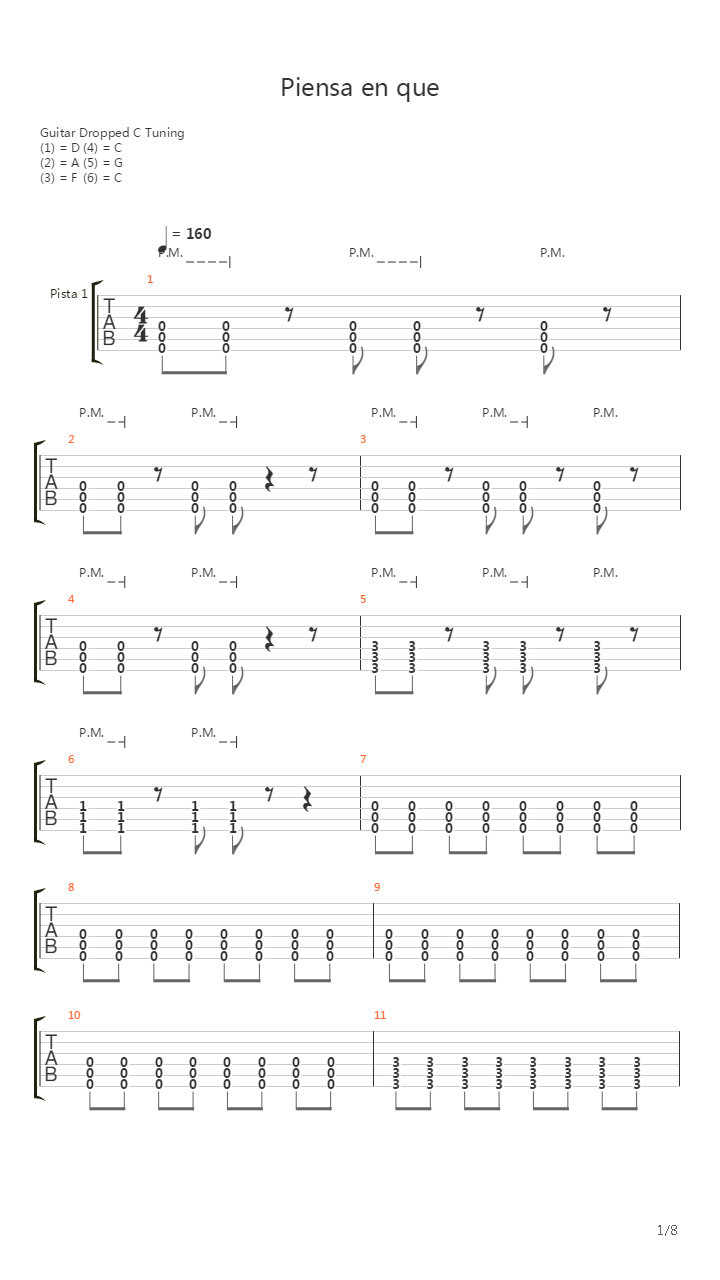 Piensa En Que吉他谱