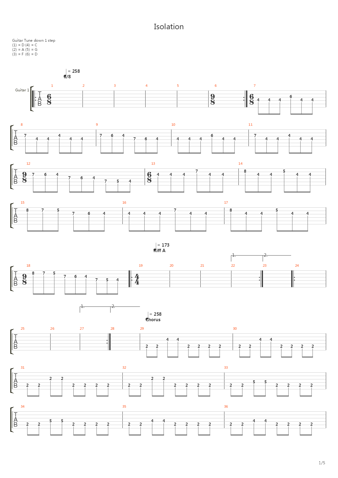 Isolation吉他谱