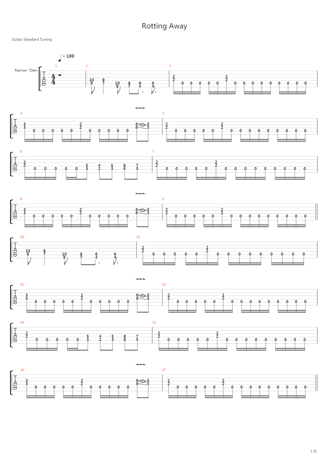 Rotting Away吉他谱