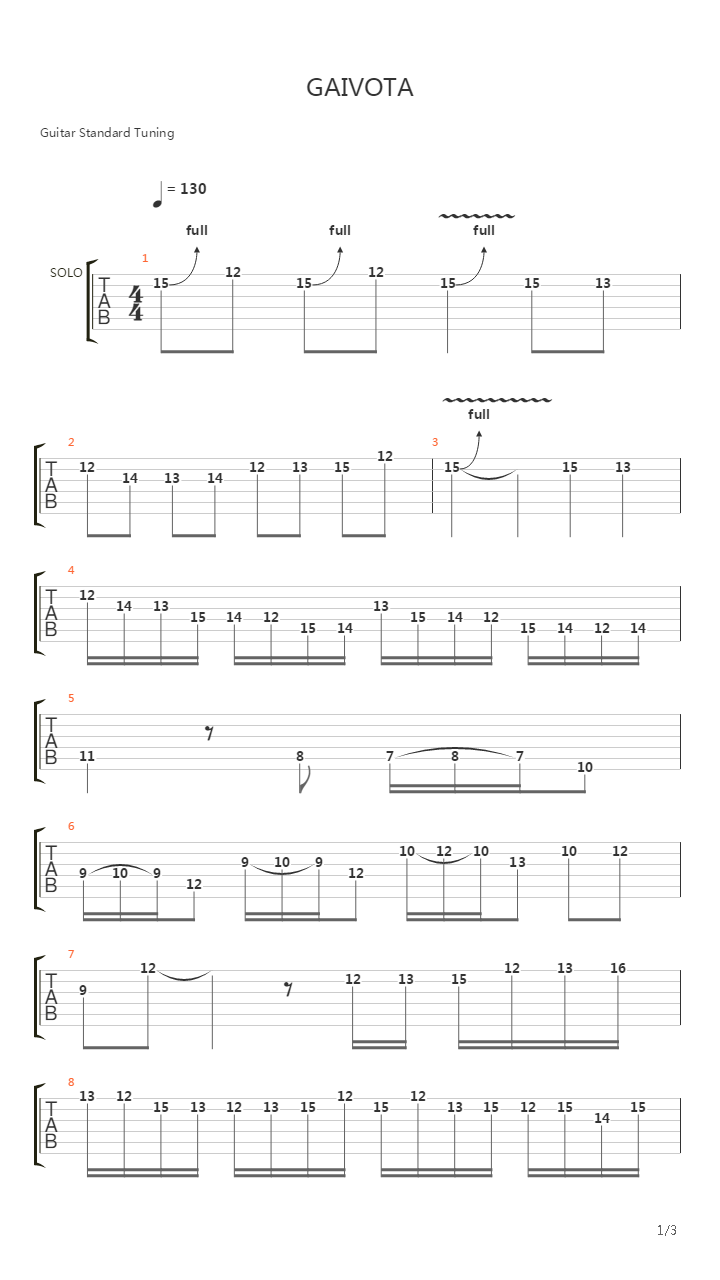 Gaivota吉他谱