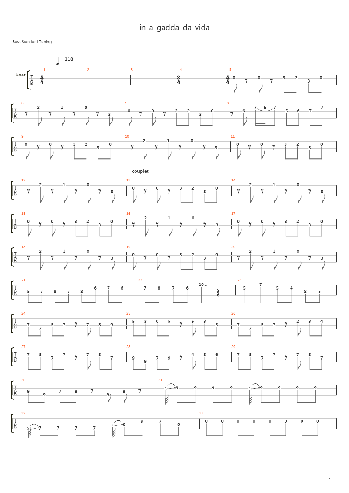 In-a-gadda-da-vida吉他谱