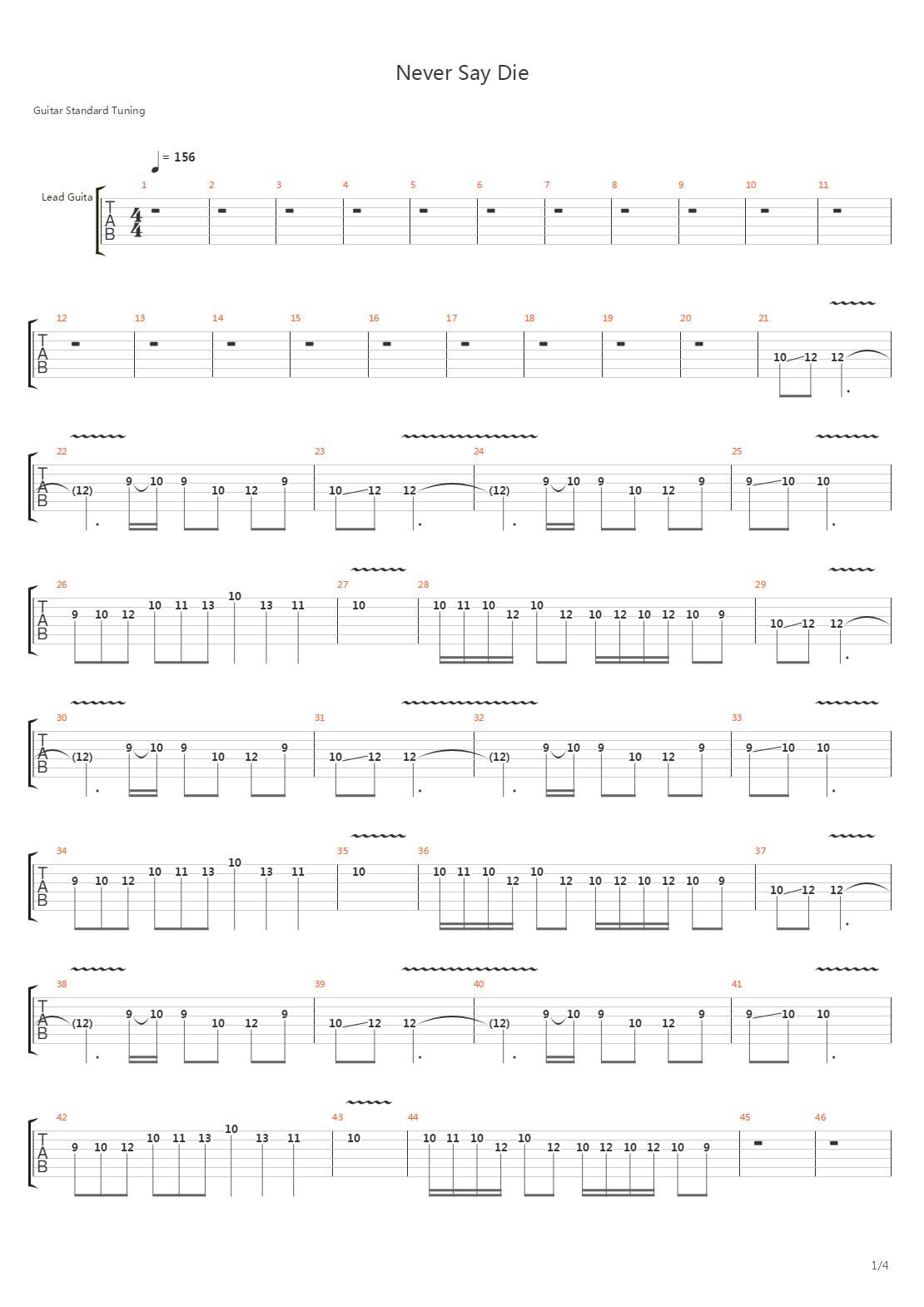 Never Say Die吉他谱
