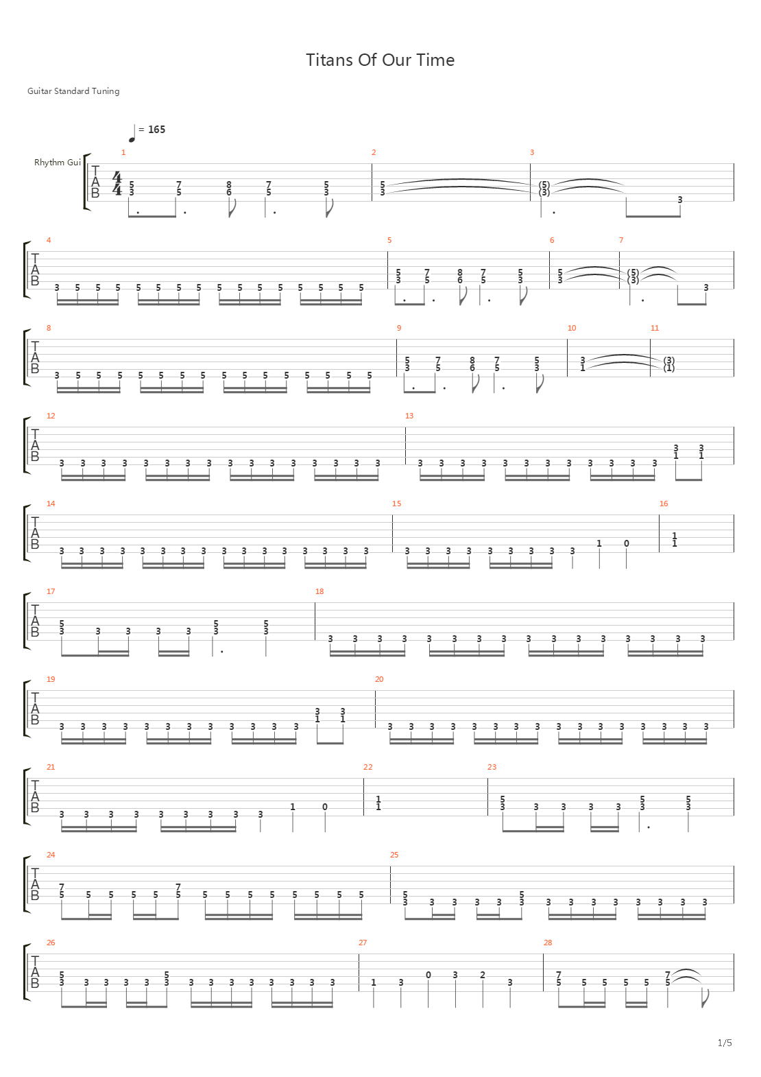 Titans Of Our Time吉他谱