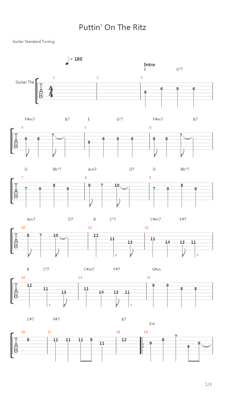 Puttin On The Ritz吉他谱