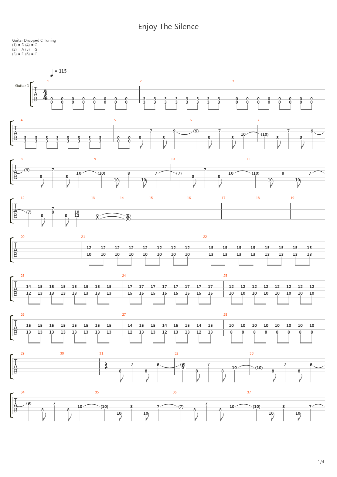 Enjoy The Silence吉他谱