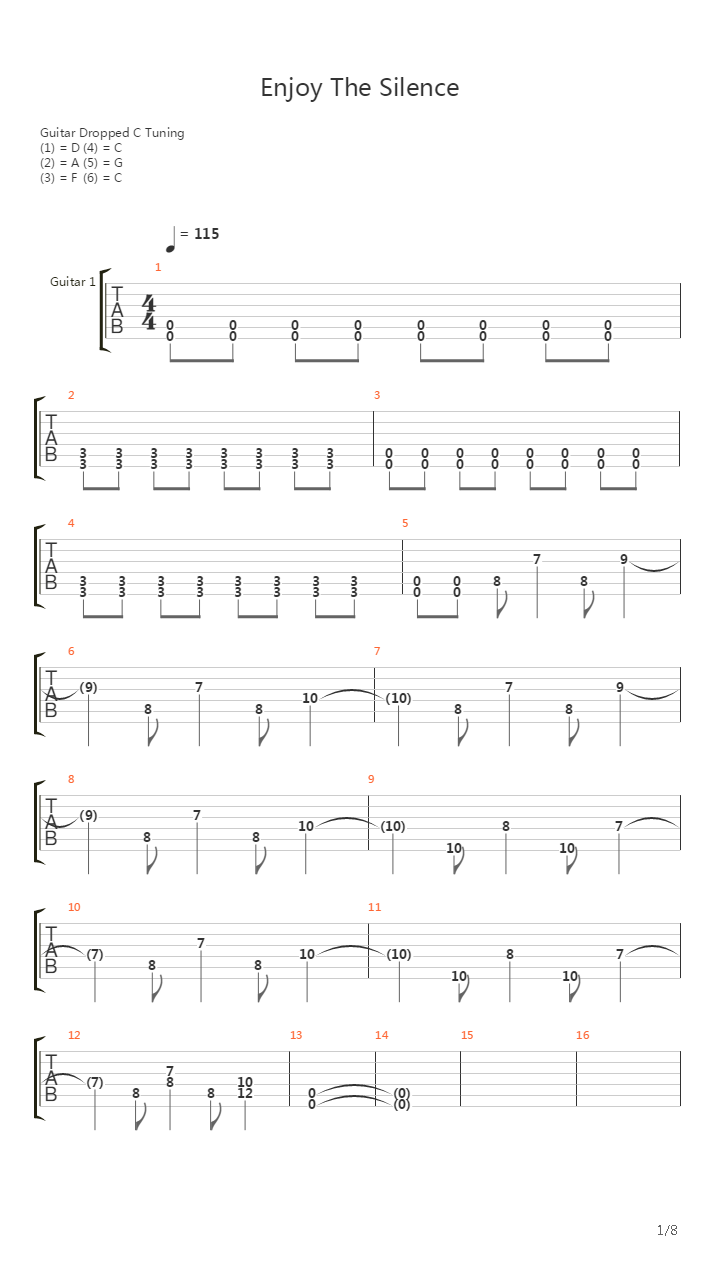 Enjoy The Silence吉他谱