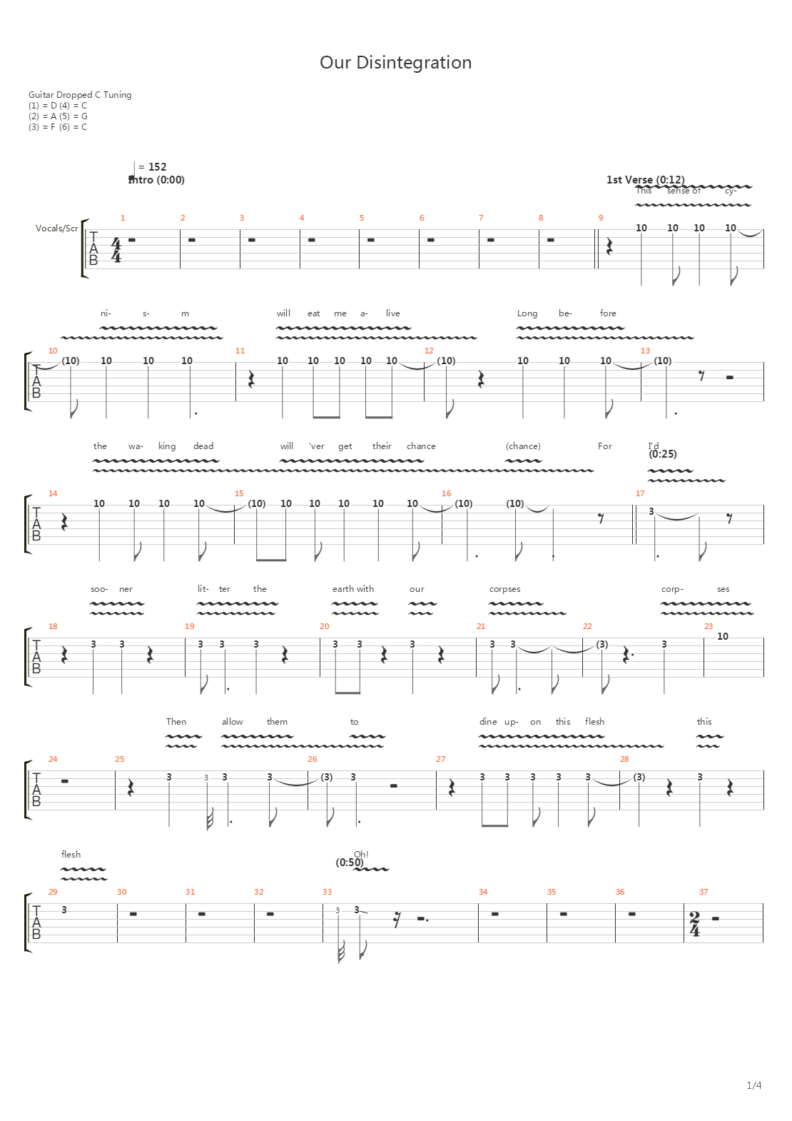 Our Disintegration吉他谱