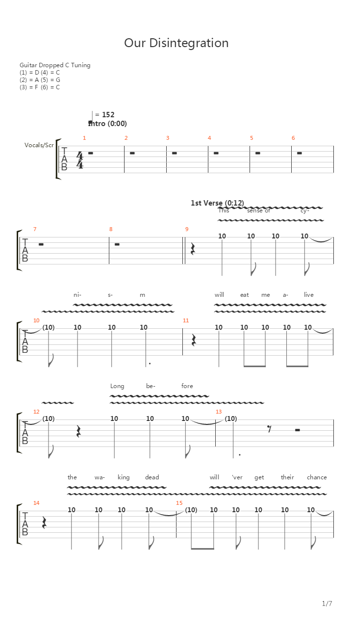 Our Disintegration吉他谱